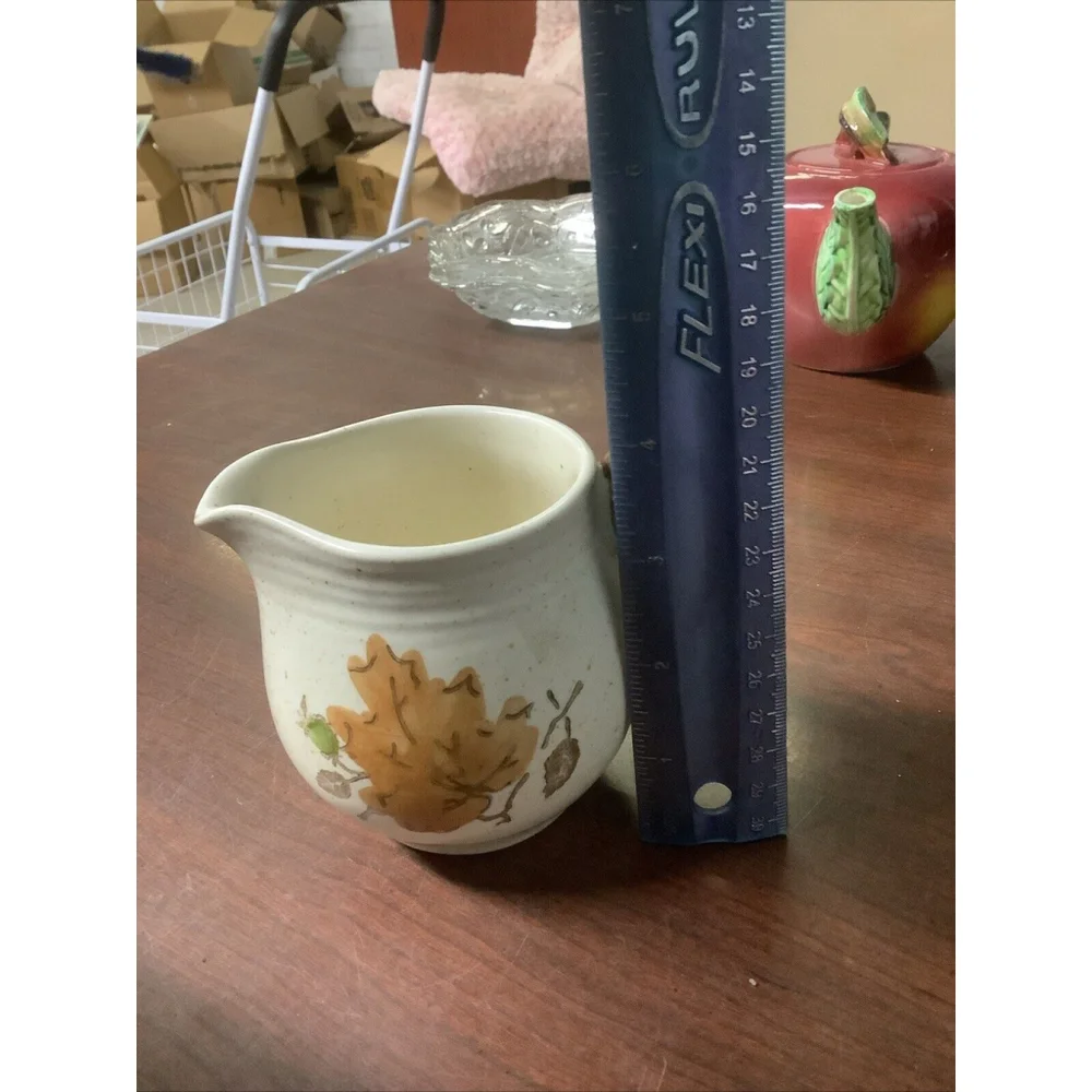 Metlox Poppytrail Woodland Gold Creamer Milk Pitcher Autumn Brown Leaves